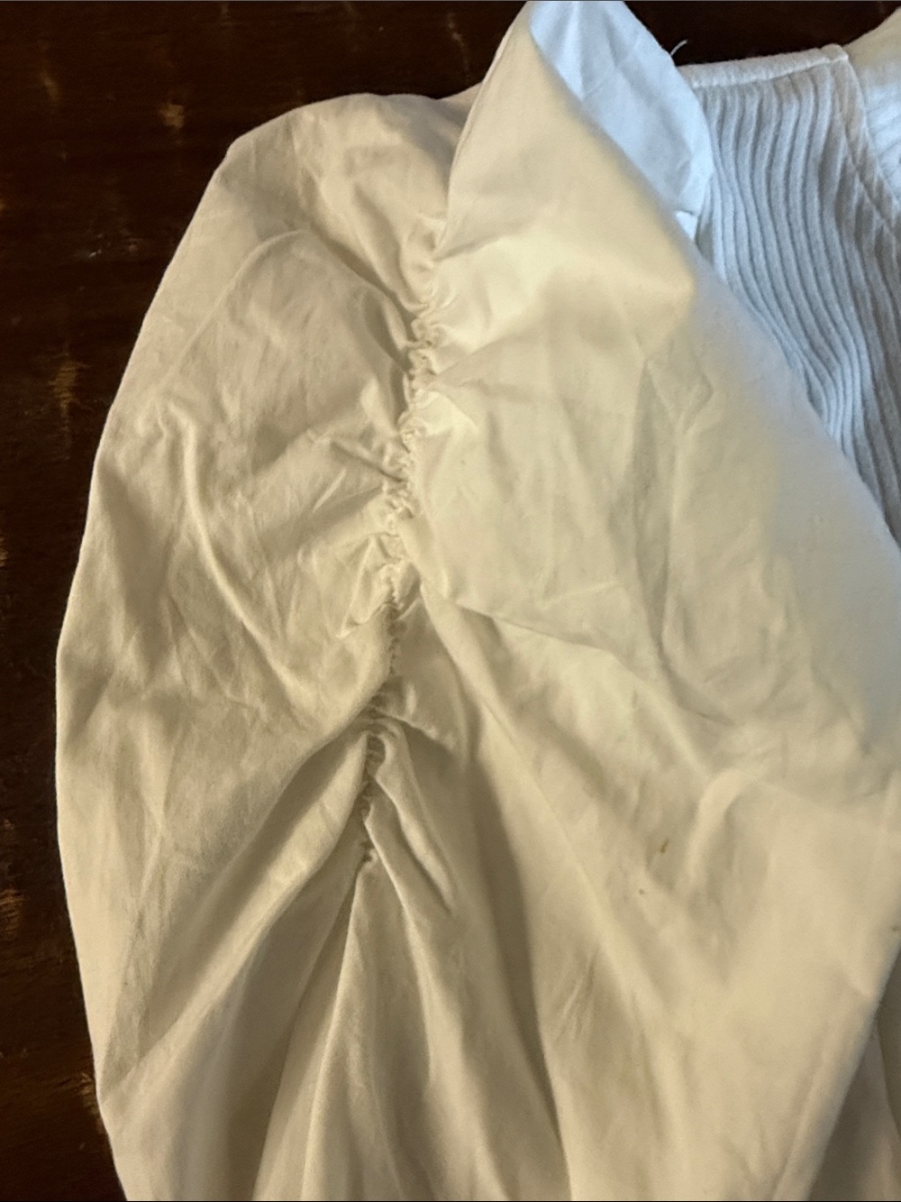 TCEC White Ribbed Puff-Sleeve Top - Picture 5 of 7